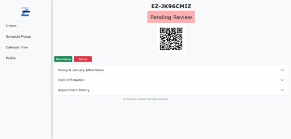 customer-view-order PickUppointment Hub